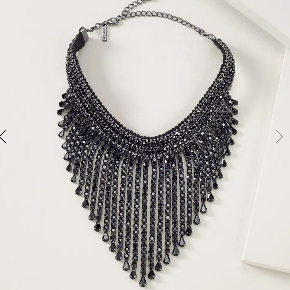 WHBM Black Chandelier Statement Necklace - Picture 2 of 5